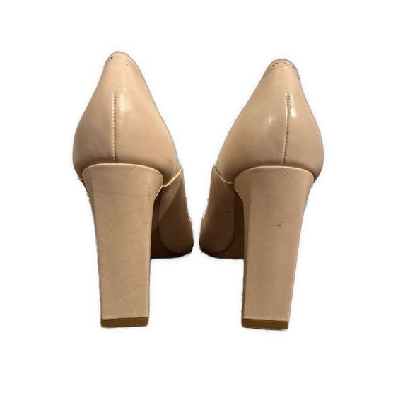 Zvelle Genuine Leather Solid Light Pink Beige High Heels Pumps Pointed Toe 7 - Picture 3 of 6